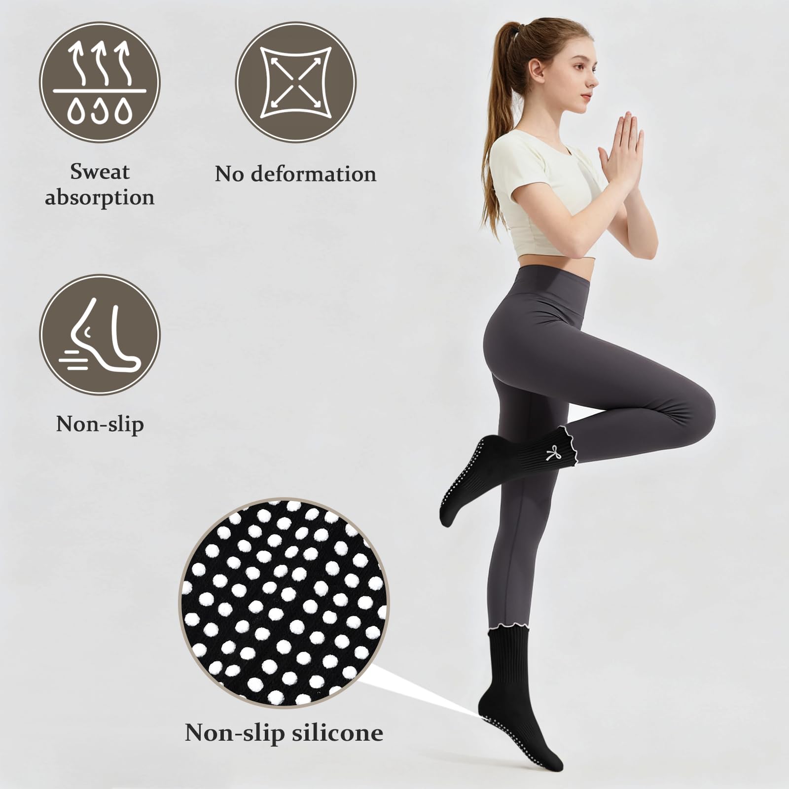 3 أزواج من جوارب البيلاتس المض - مراجعة Medias Para Pilates Y Yoga وسعره